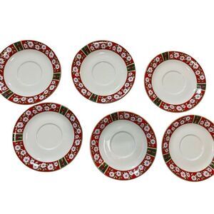 Charlton Hall Classic Traditions Christmas - Set‎ of 4 Saucers Vintage